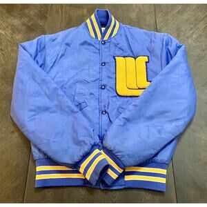 Vtg Trophy Jackets Patched Varsity Letterman Quilted Jacket Made USA Men's Small